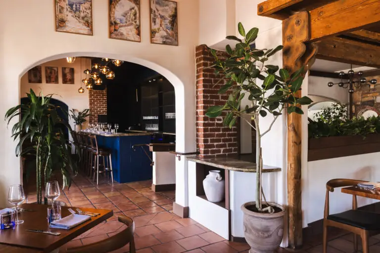 Inside Capriciano Osteria, where we serve Italian espresso in Santa Rosa