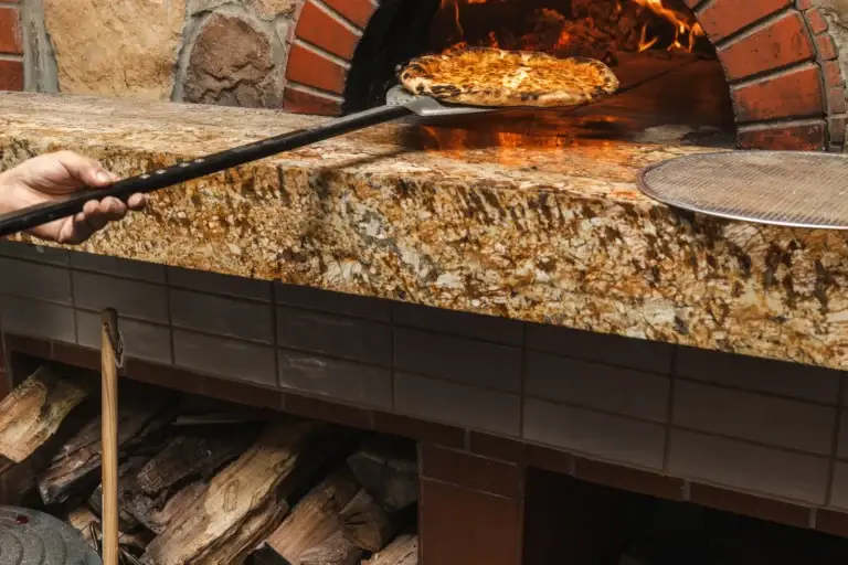 Pizza pulled from the wood-fired oven, a natural match for Italian beer in Santa Rosa at Capriciano Osteria