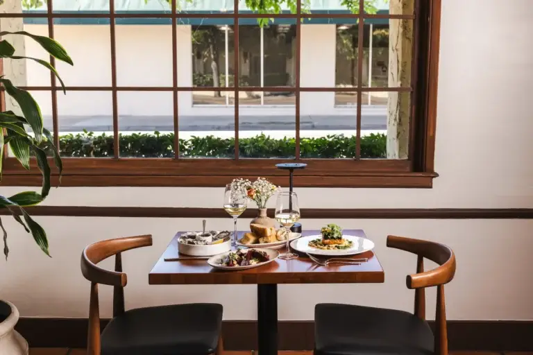 Window table at Capriciano Osteria in downtown Santa Rosa